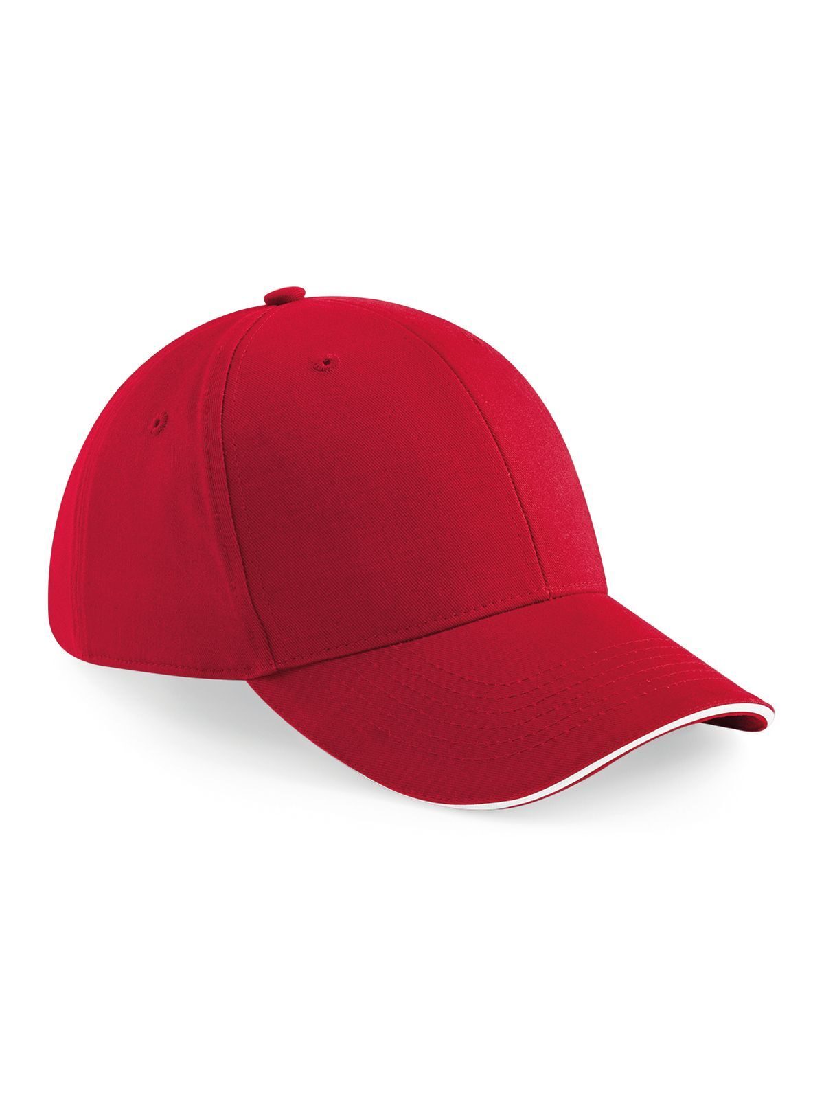 Athleisure 6 Panel Cap - klassisches Rot/Weiß