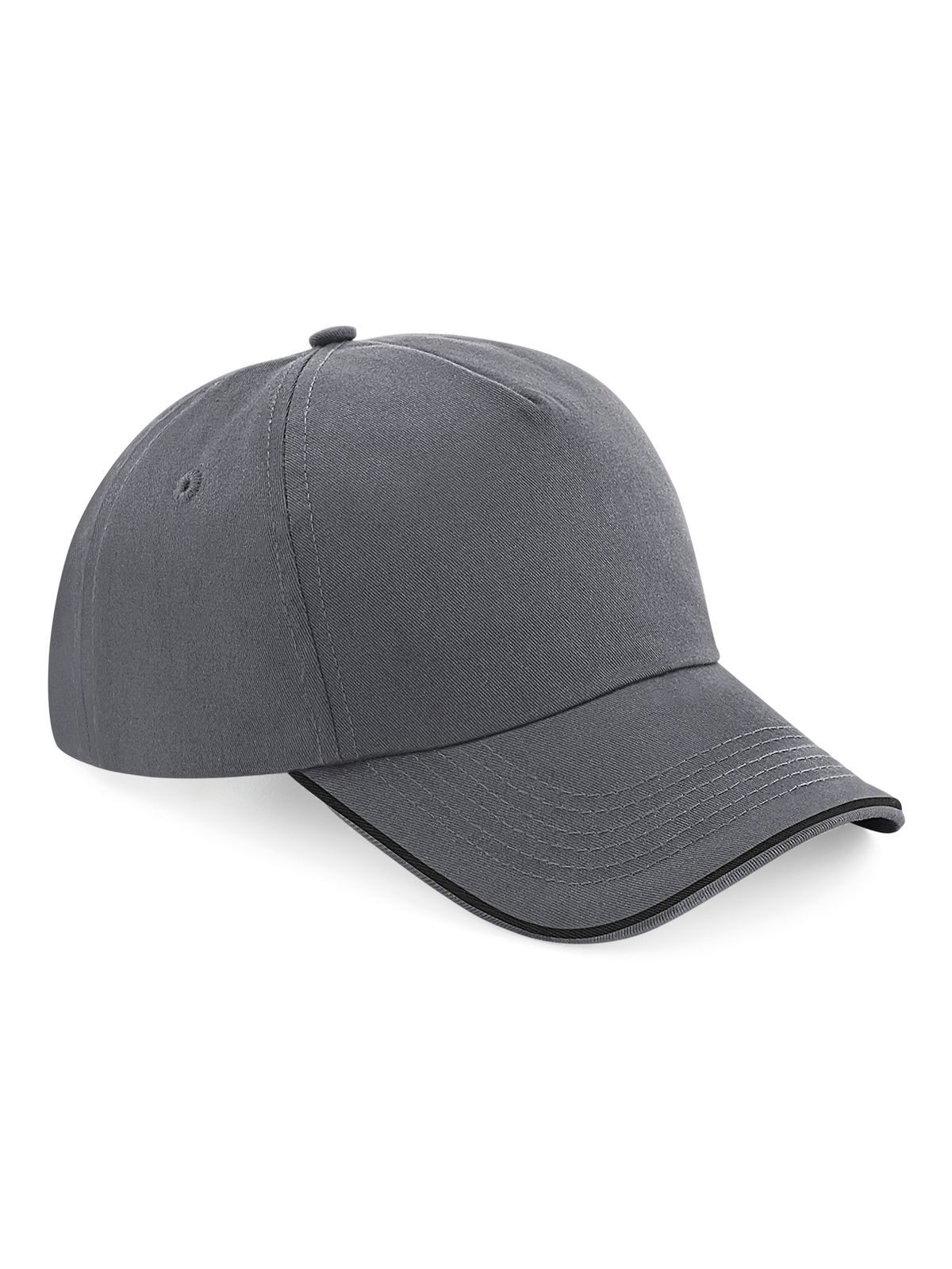 Authentische 5-Panel-Kappe – mit Paspelierung am Schirm - GPHB - Graphite Grey/Black