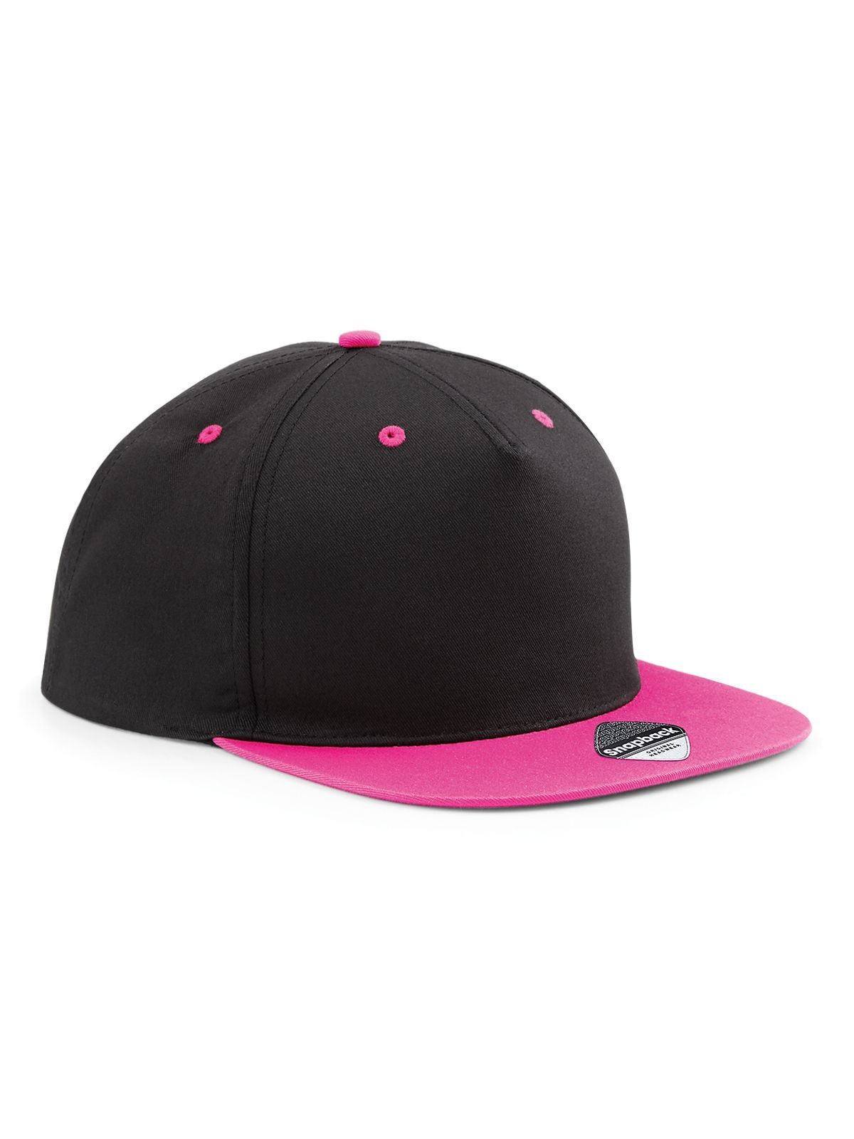5-Panel-Kontrast-Snapback - Schwarz/Fuchsia