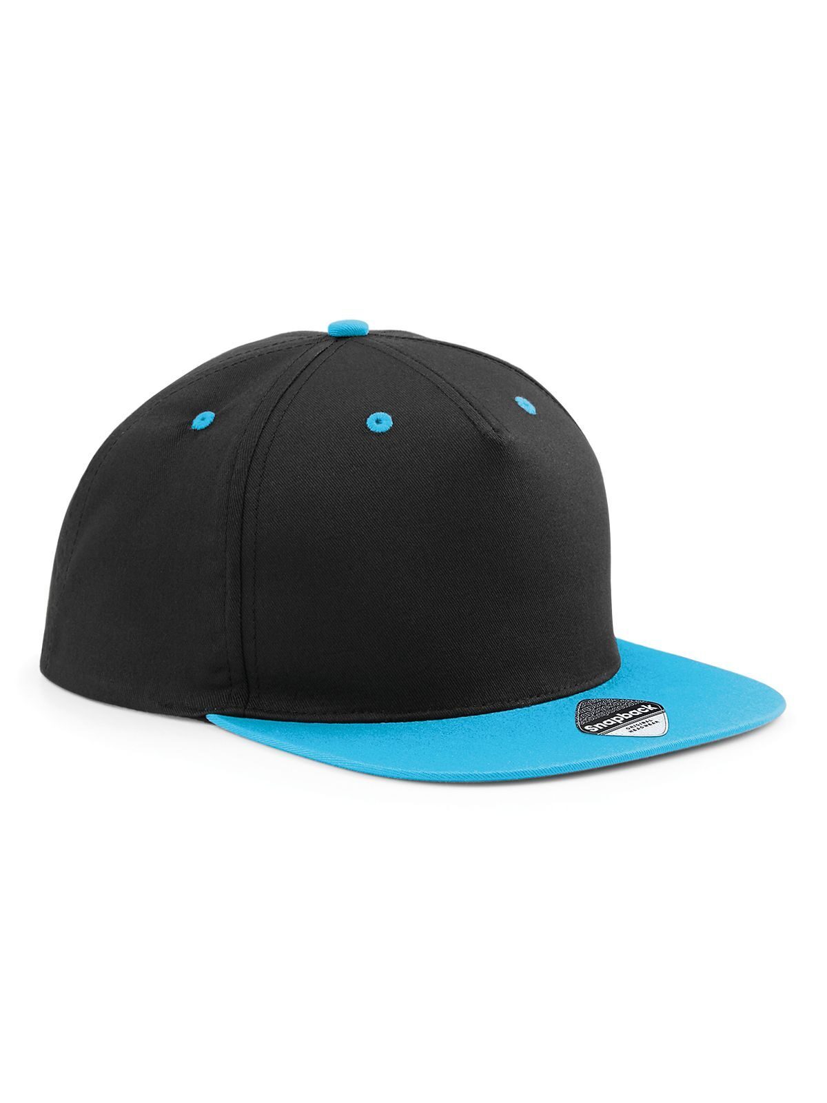 5-Panel-Kontrast-Snapback - Schwarz/Surfblau