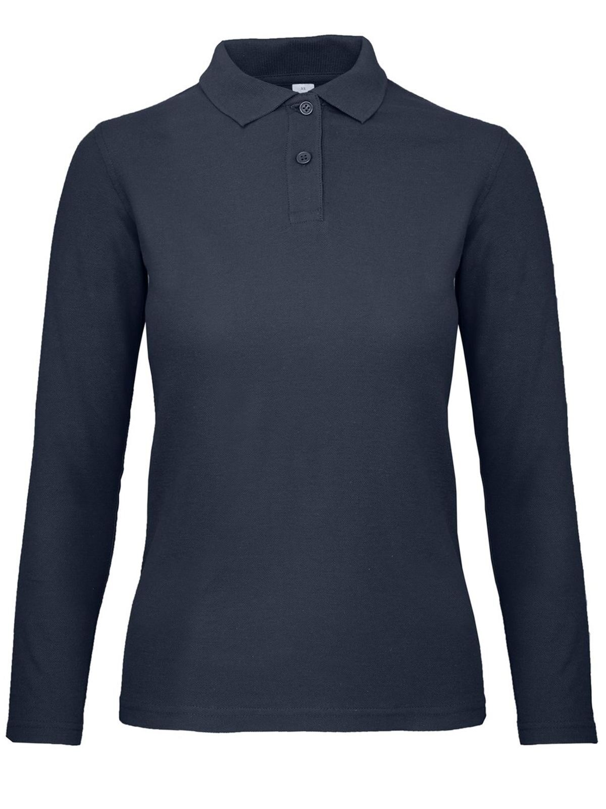 Damen-Langarmpolo ID.001 - 003 - Marine