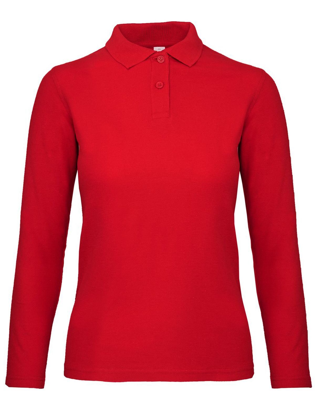 Damen-Langarmpolo ID.001 - 004 - Rot
