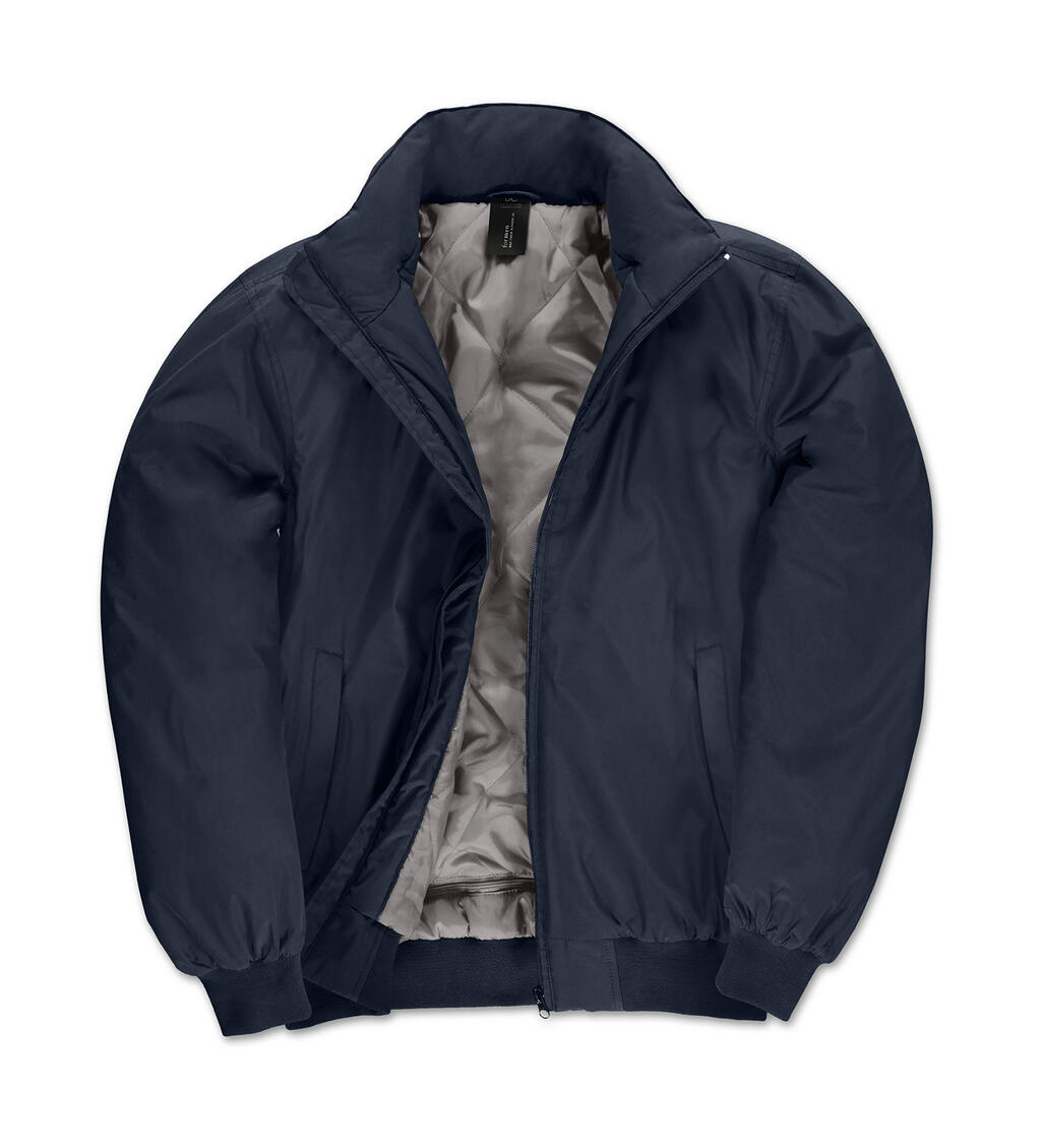 Herrenjacke Rundhals-Bomber - Marineblau/Warmes Grau