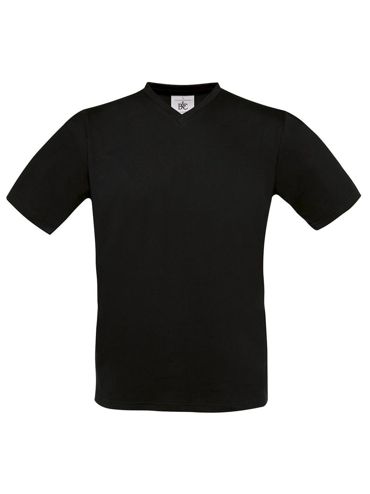 Exakt V-Ausschnitt T-Shirt - 002 - Schwarz