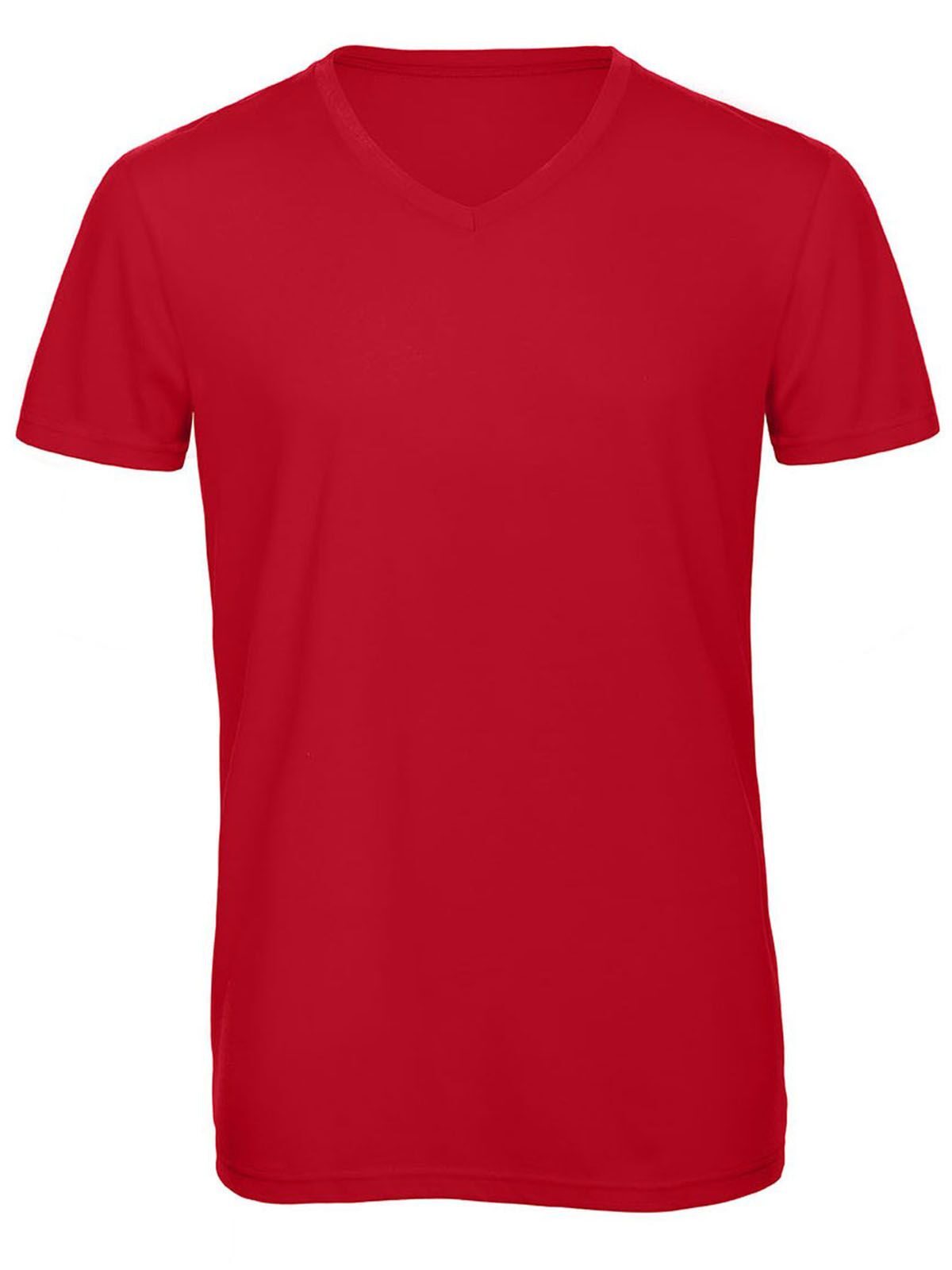 Herren-T-Shirt mit V-Ausschnitt aus Triblend-Material - 004 - Rot