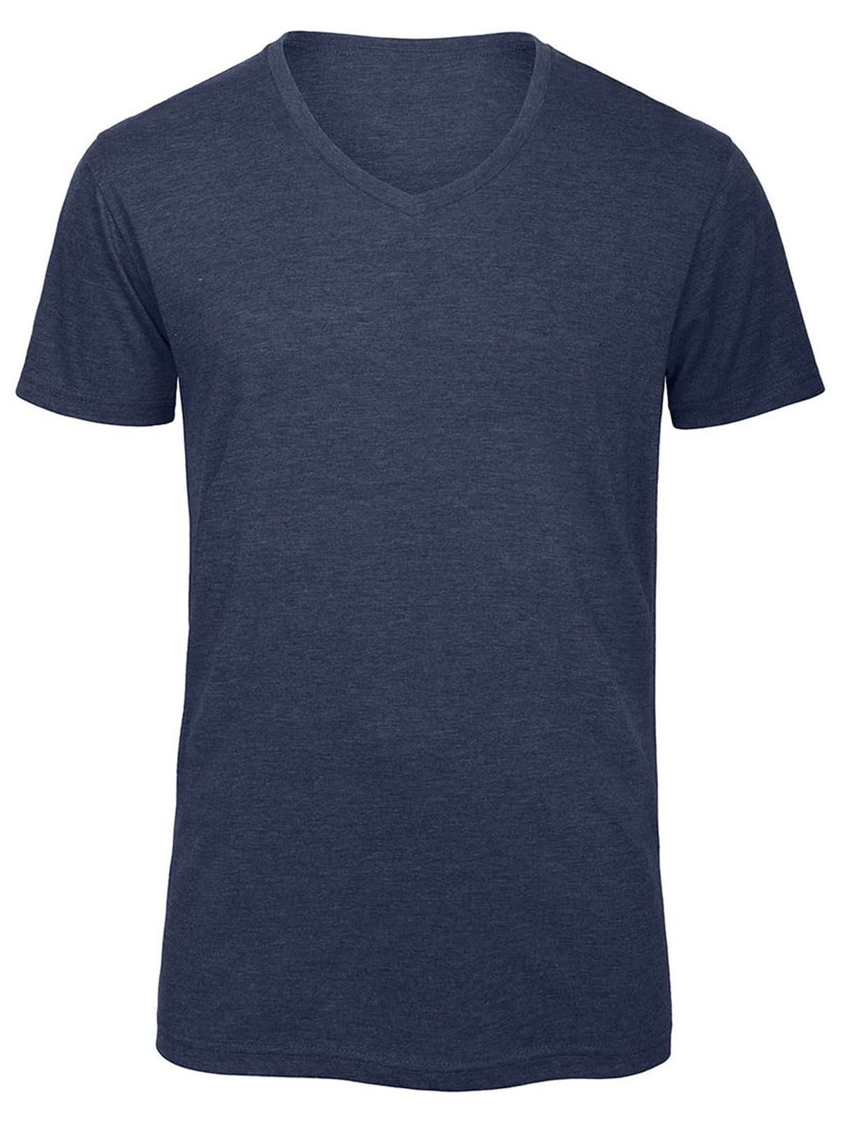 Herren-T-Shirt mit V-Ausschnitt aus Triblend-Material - HN611 - Heather Navy