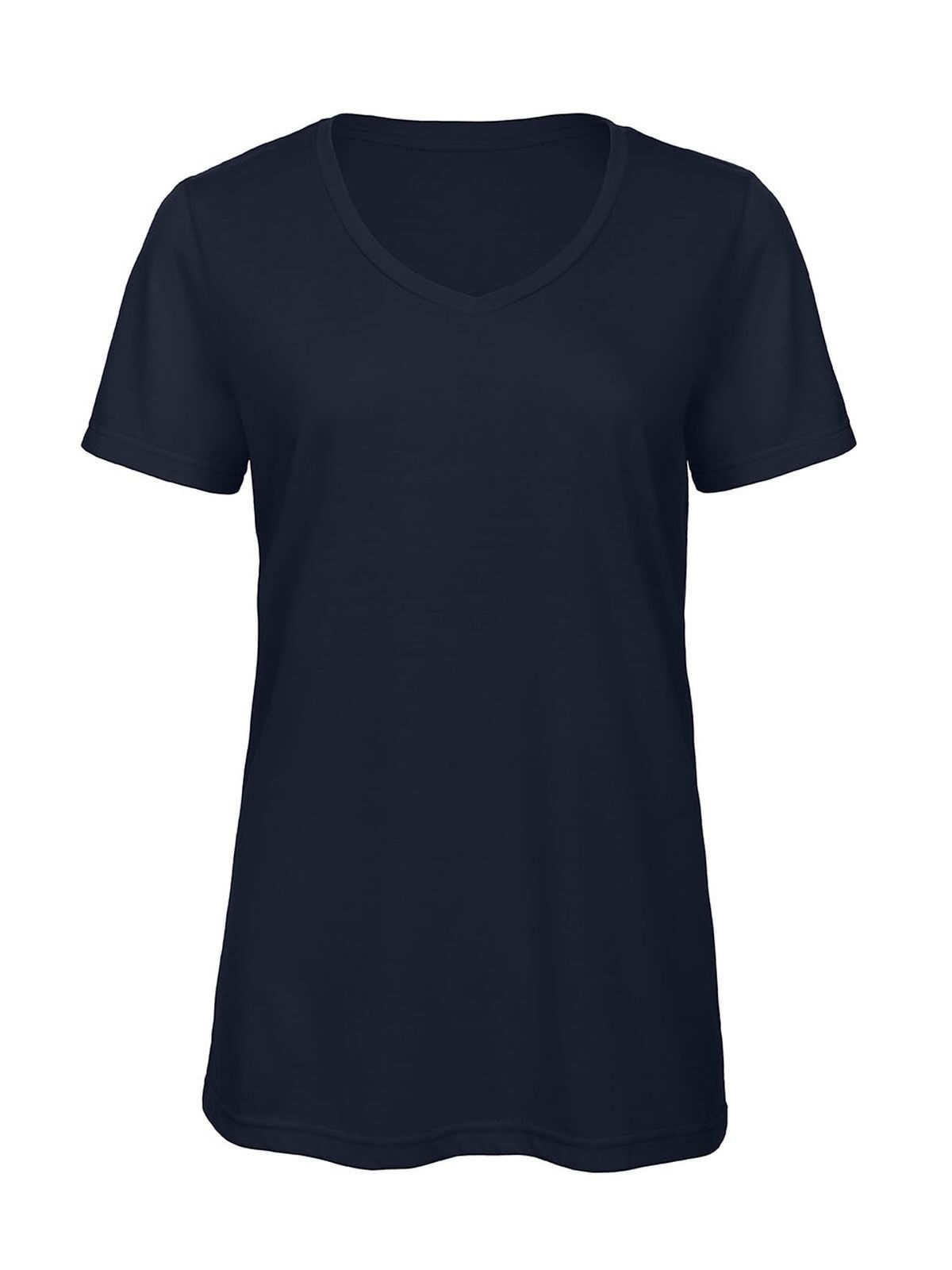 Damen-T-Shirt mit V-Ausschnitt aus Triblend-Material - 003 - Marine