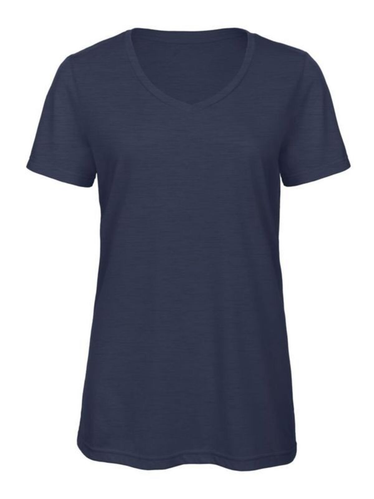 Damen-T-Shirt mit V-Ausschnitt aus Triblend-Material - Heather Navy