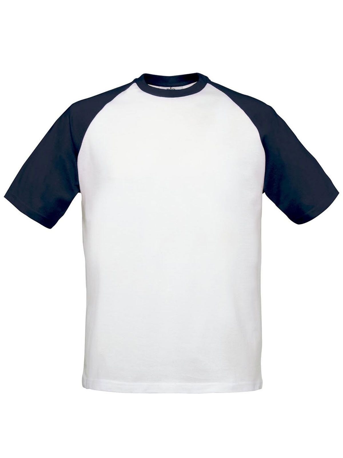Baseball-T-Shirt - Weiß/Marineblau