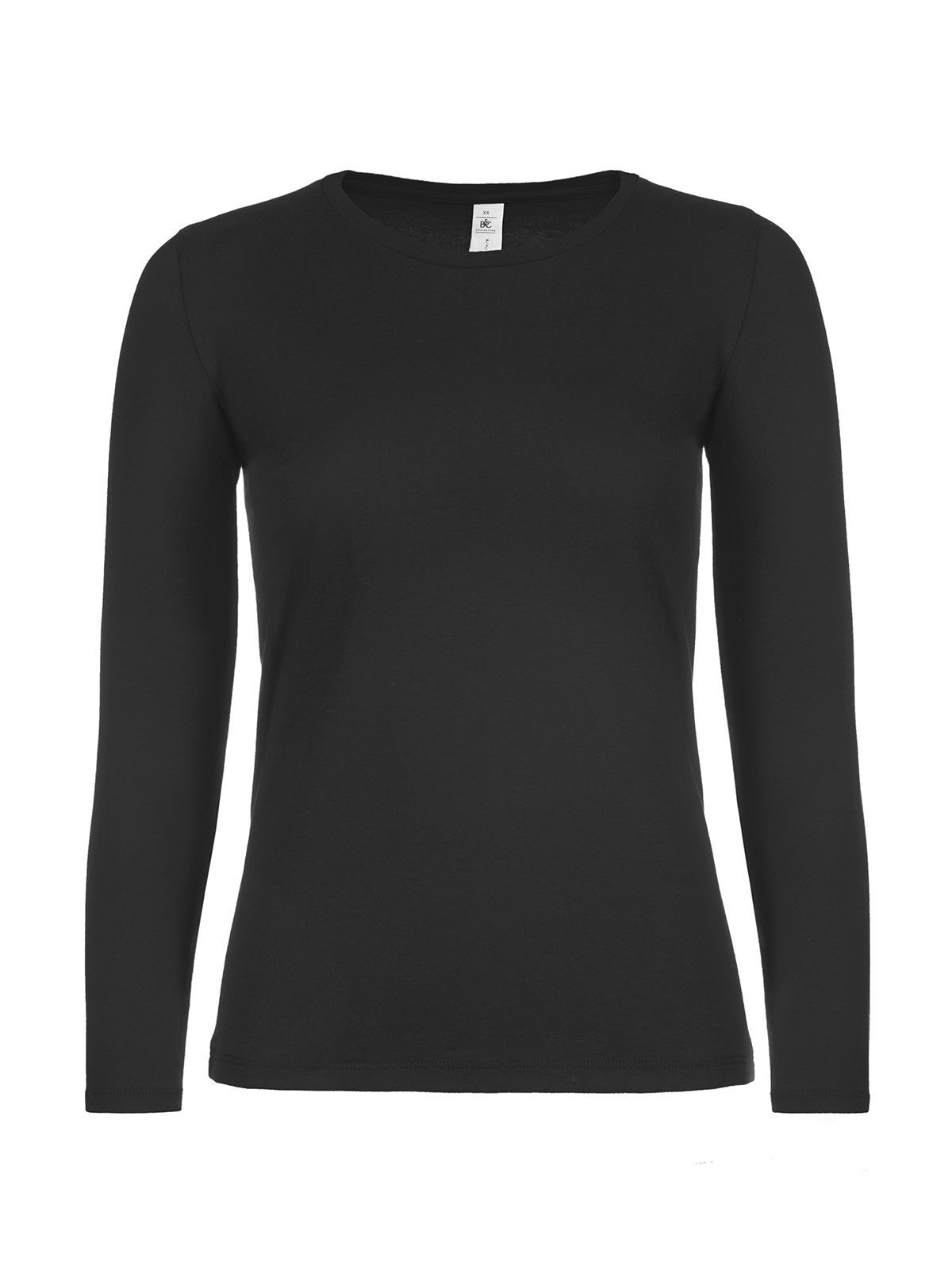Damen-T-Shirt #E150 Langarm - 002 - Schwarz