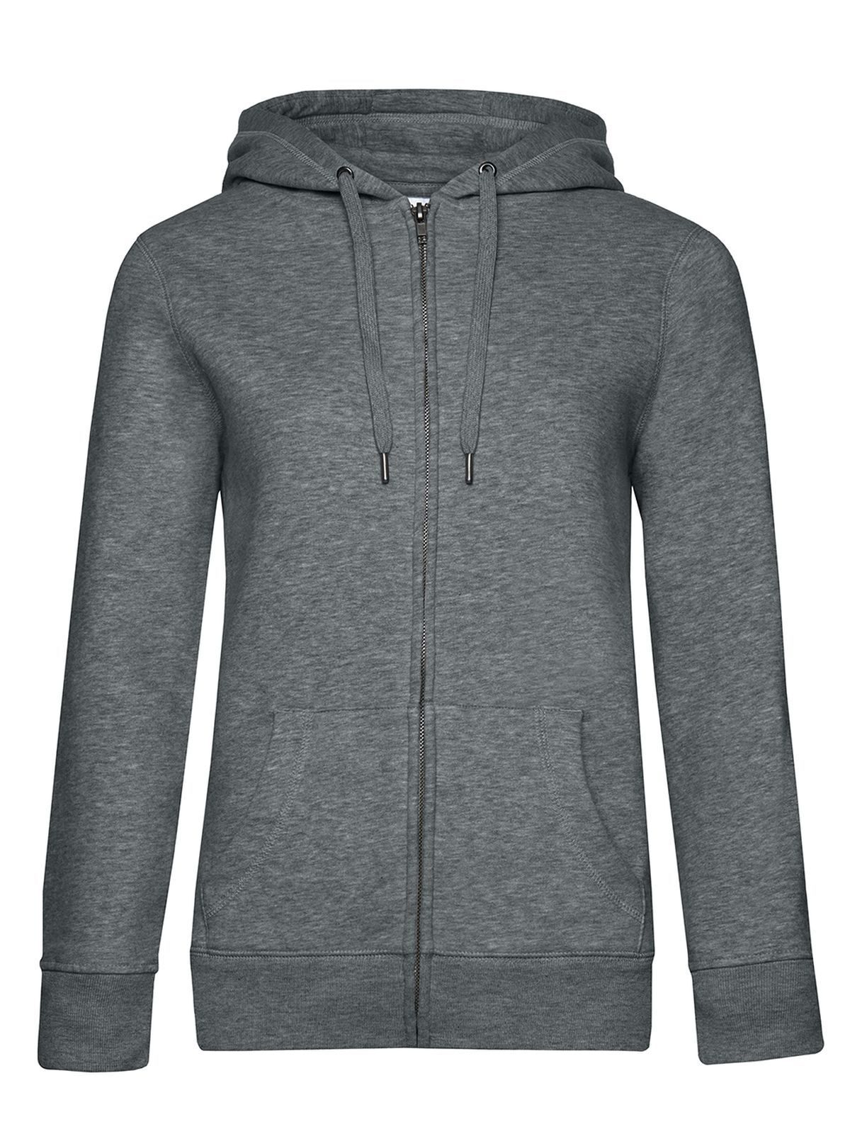 QUEEN Kapuzenjacke mit Reißverschluss_° - HM623 - Heather Mid Grey