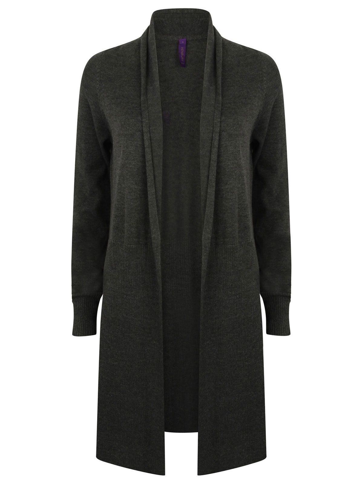 Offener, langer Damen-Cardigan - GRM - grau meliert