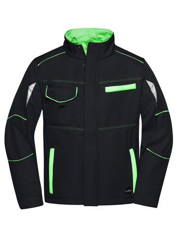 Softshell-Arbeitsjacke – Stufe 2 - BLLIM - SCHWARZ-LIMETTEN-GRÜN