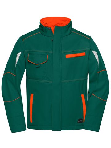 Softshell-Arbeitsjacke – Stufe 2 - DGROR - DUNKELGRÜN-ORANGE