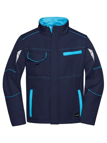 Softshell-Arbeitsjacke – Stufe 2 - NYTU - MARINEBLAU-TÜRKIS