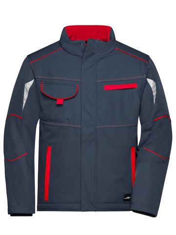 Wattierte Softshell-Arbeitsjacke – Stufe 2 - CBRD - CARBON RED