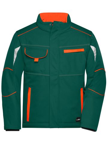 Wattierte Softshell-Arbeitsjacke – Stufe 2 - DGROR - DUNKELGRÜN-ORANGE