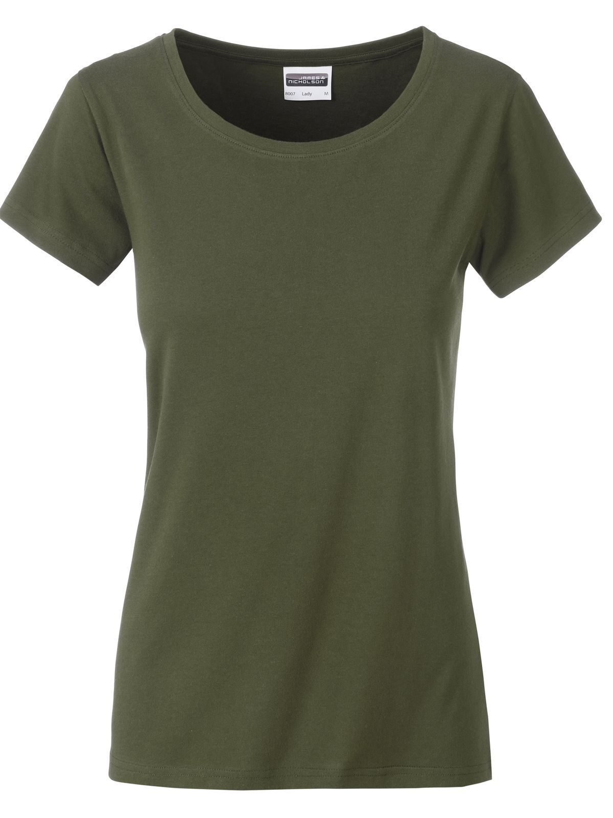 Basic-T-Shirt für Damen - OL - Olive