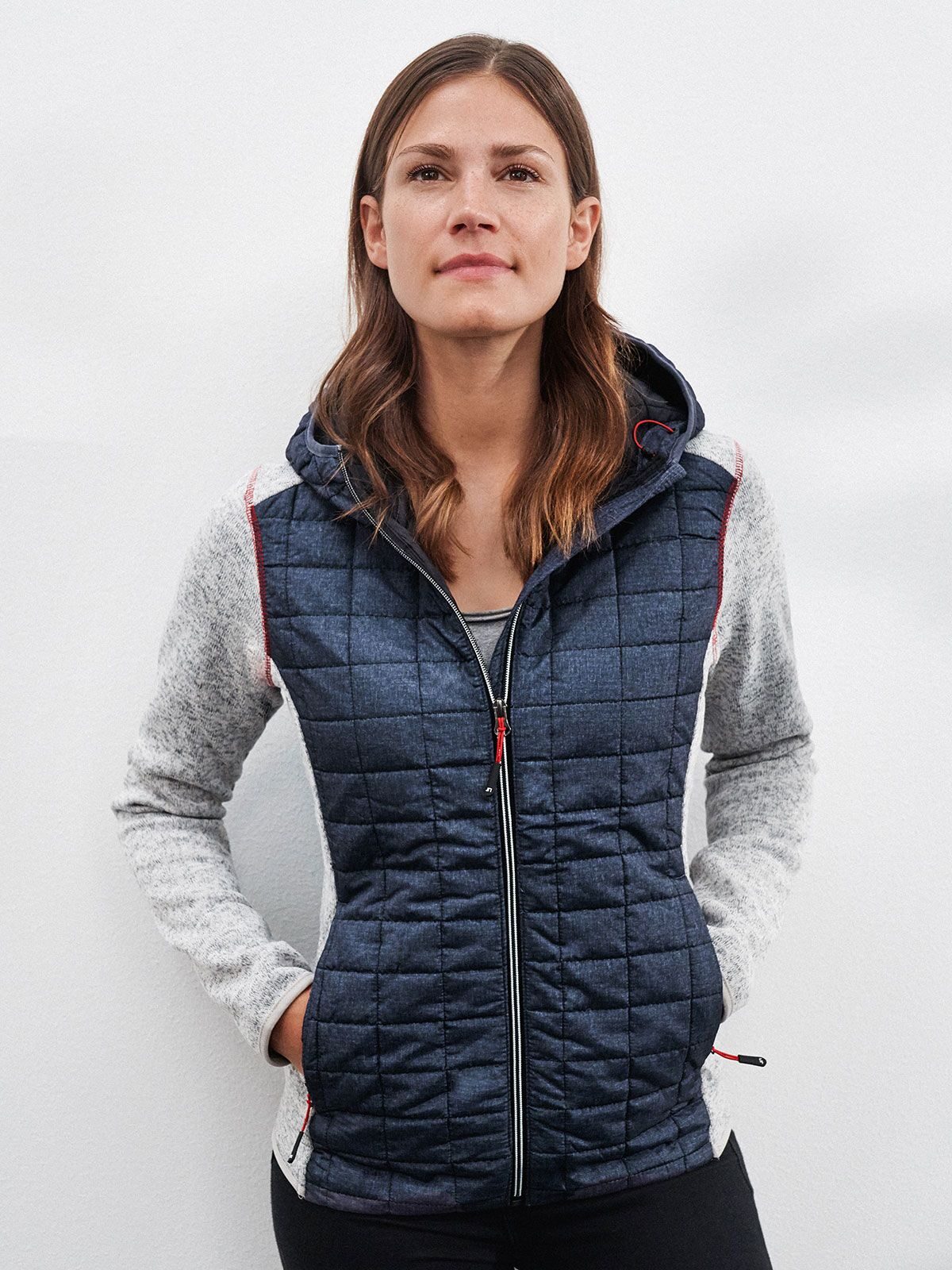 Damen-Strick-Hybridjacke