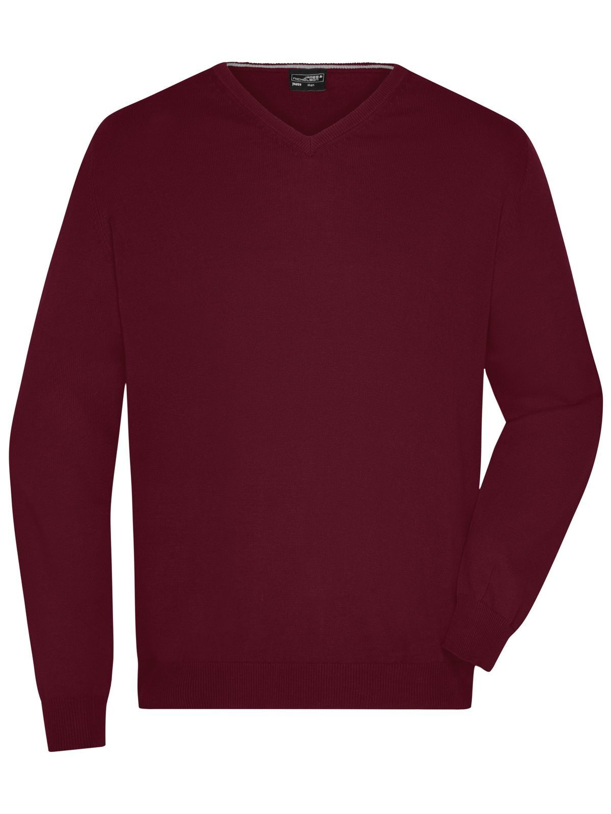 Herren-Pullover mit V-Ausschnitt - BO - Bordeaux