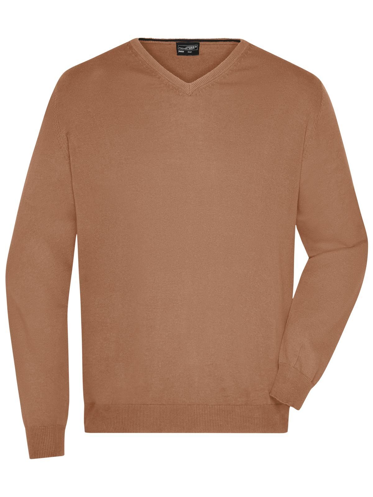 Herren-Pullover mit V-Ausschnitt - CA - Kamel