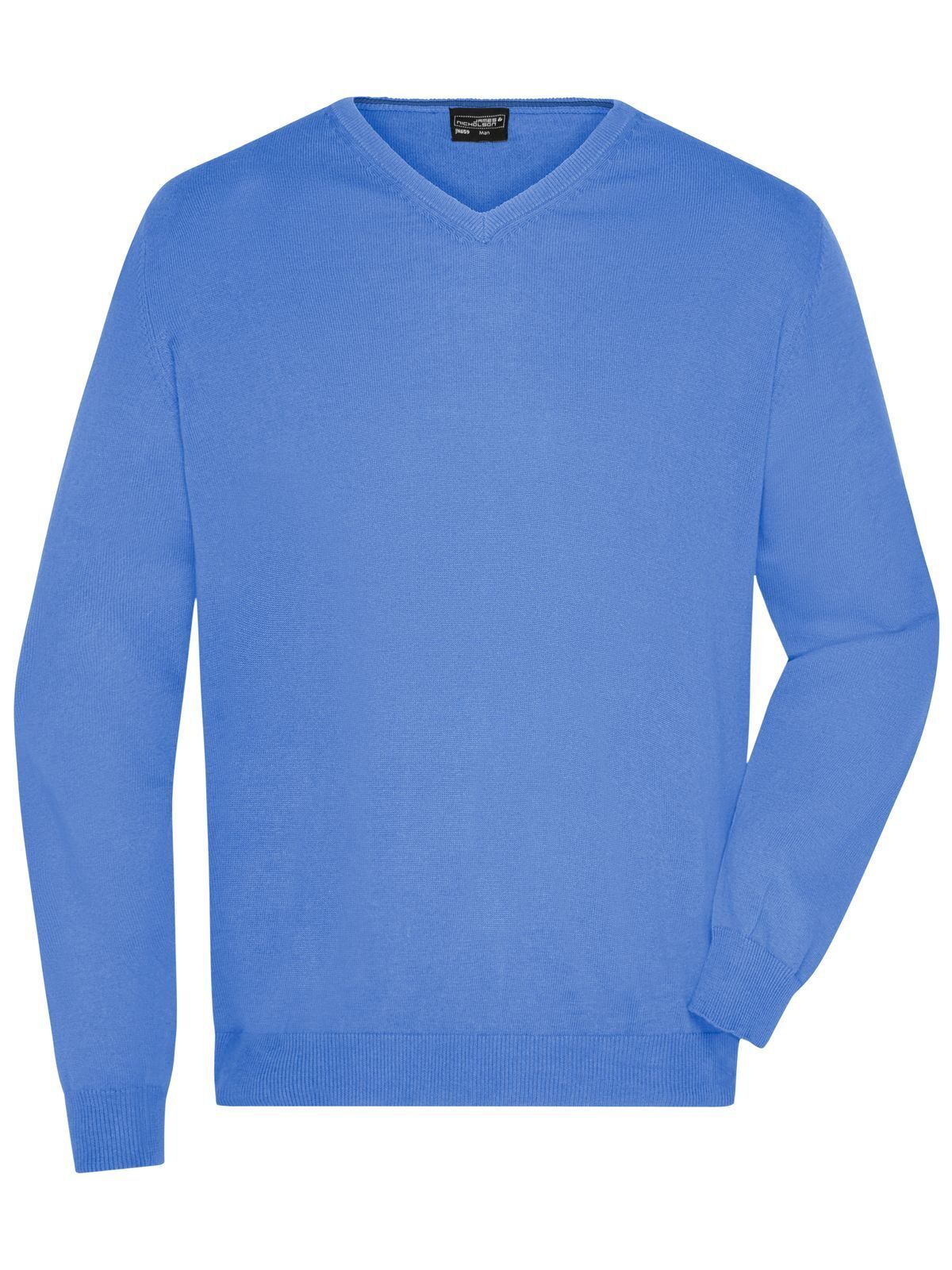 Herren-Pullover mit V-Ausschnitt - GLBLU – Gletscherblau