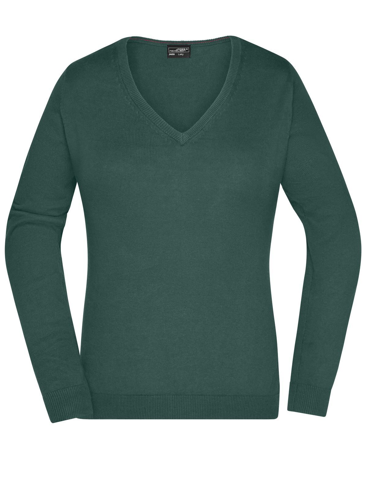 Damen-Pullover mit V-Ausschnitt - FO - FO – Waldgrün