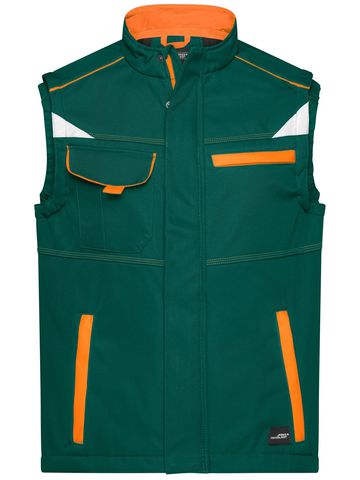 Softshell-Arbeitsweste – Stufe 2 - DGROR - Dunkelgrün-Orange