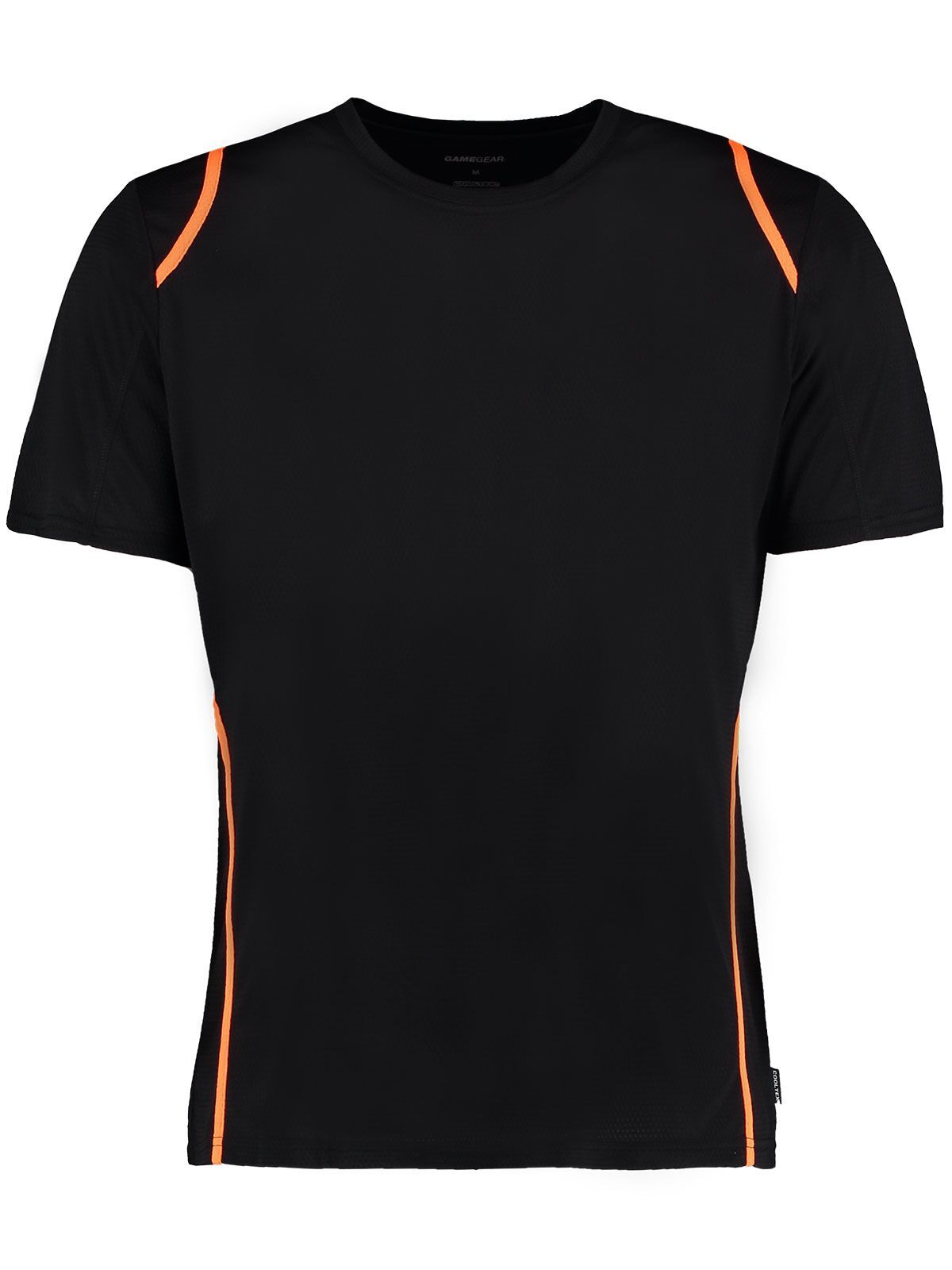 Cooltex® Contrast-T-Shirt in regulärer Passform - Schwarz/fluoreszierendes Orange