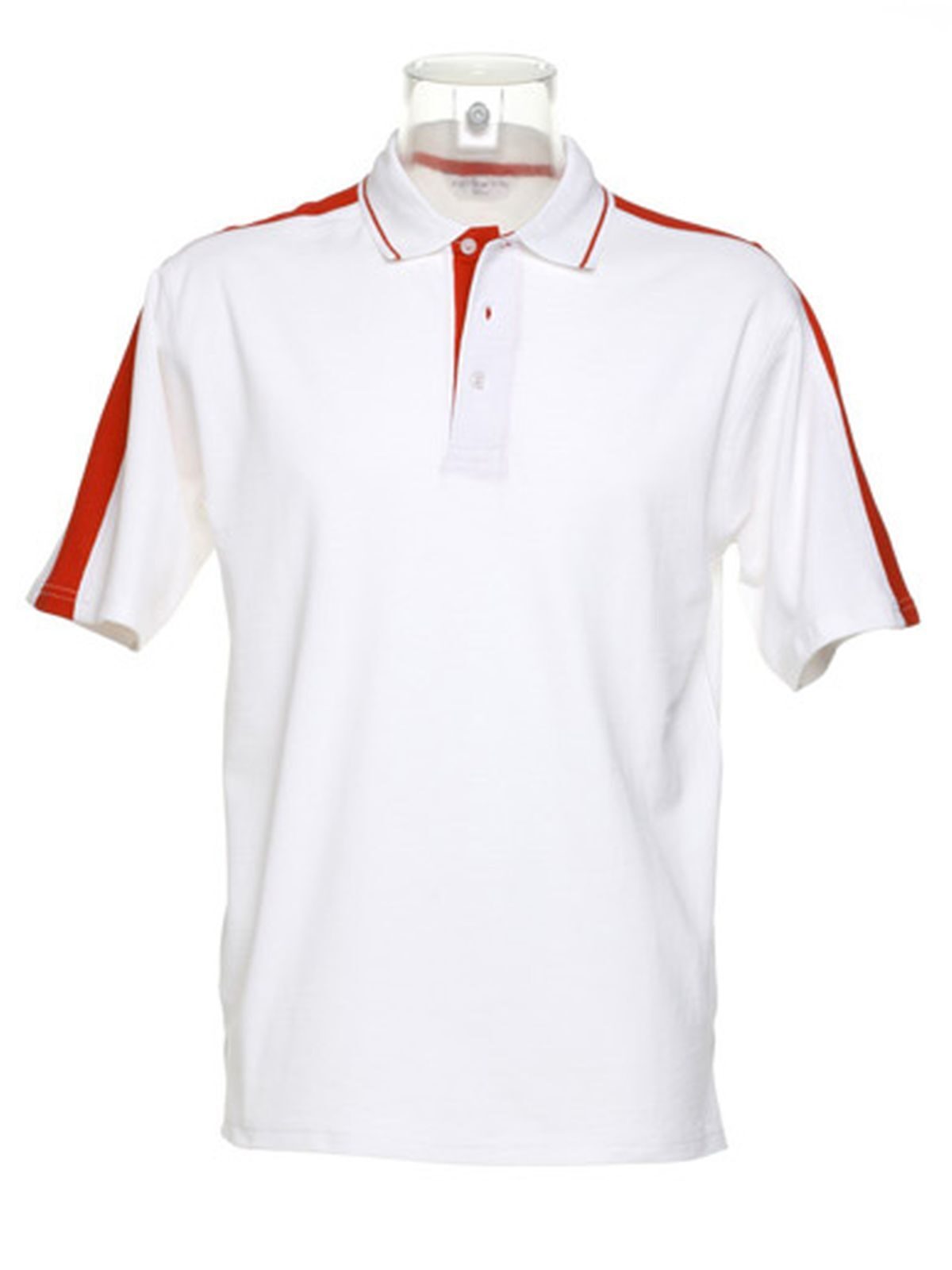 Sportliches Polohemd - Weiß/rot
