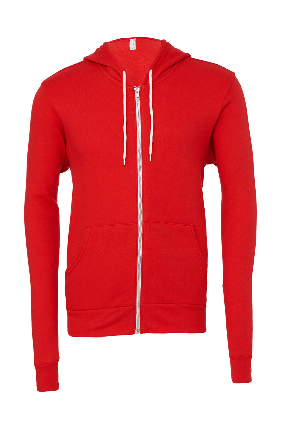 Unisex-Fleece-Kapuzenpullover aus Baumwollmischgewebe mit durchgehendem Reißverschluss - RD - Rot