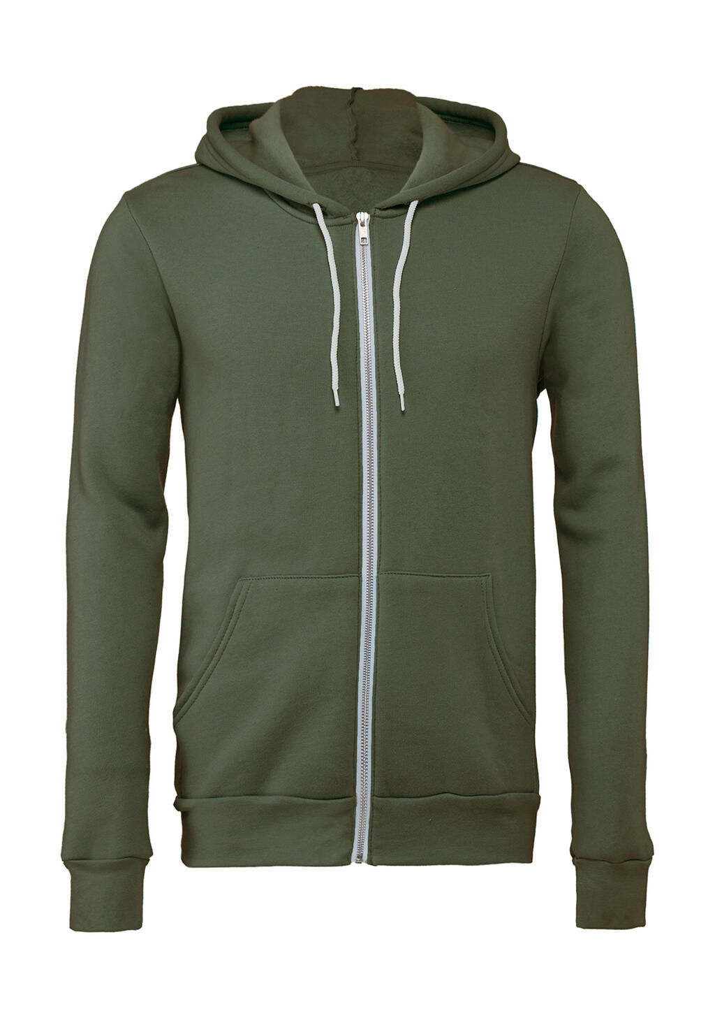 Unisex-Fleece-Kapuzenpullover aus Baumwollmischgewebe mit durchgehendem Reißverschluss - 00274 - Militärgrün
