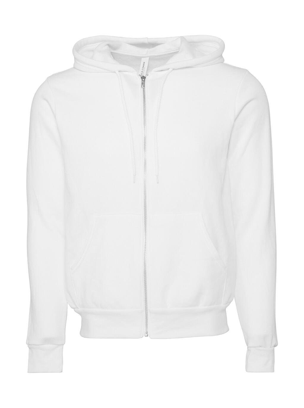 Unisex-Fleece-Kapuzenpullover aus Baumwollmischgewebe mit durchgehendem Reißverschluss - DTG Weiß