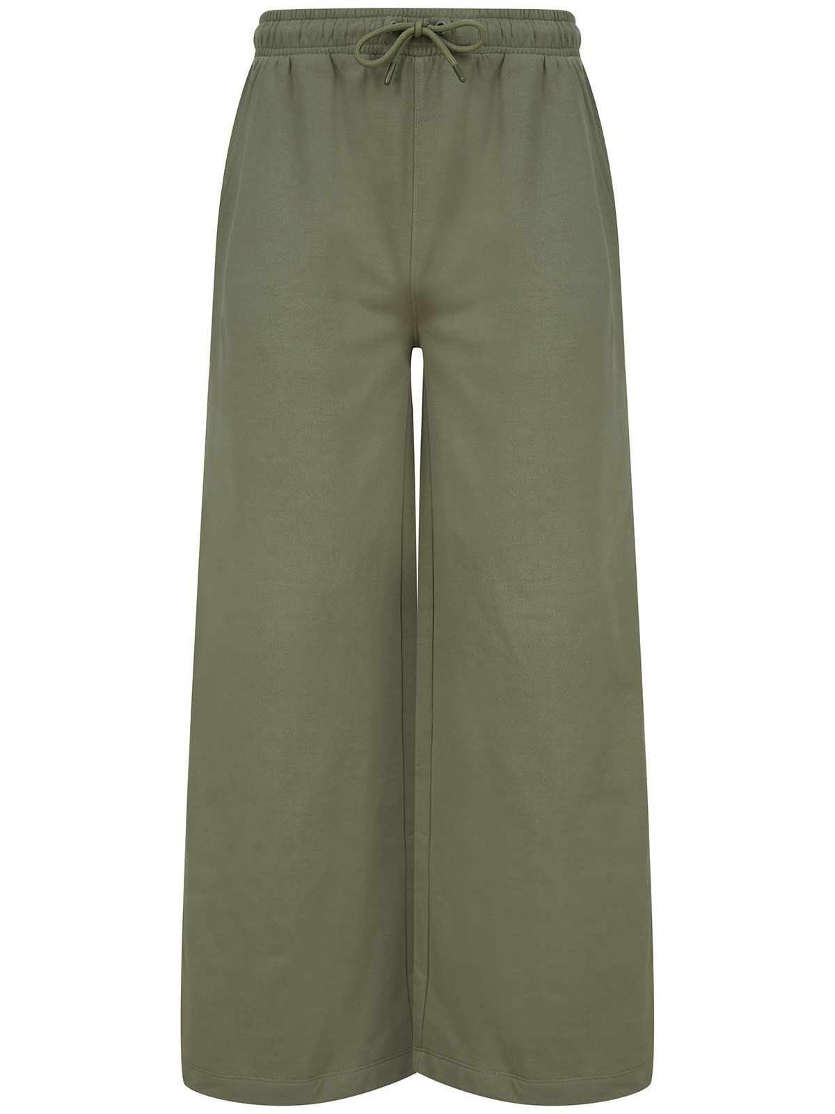 Nachhaltige Damen-Jogginghose mit weitem Bein - khaki