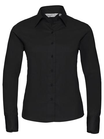 Klassisches Damen-Langarmhemd aus Twill - 36 - Schwarz