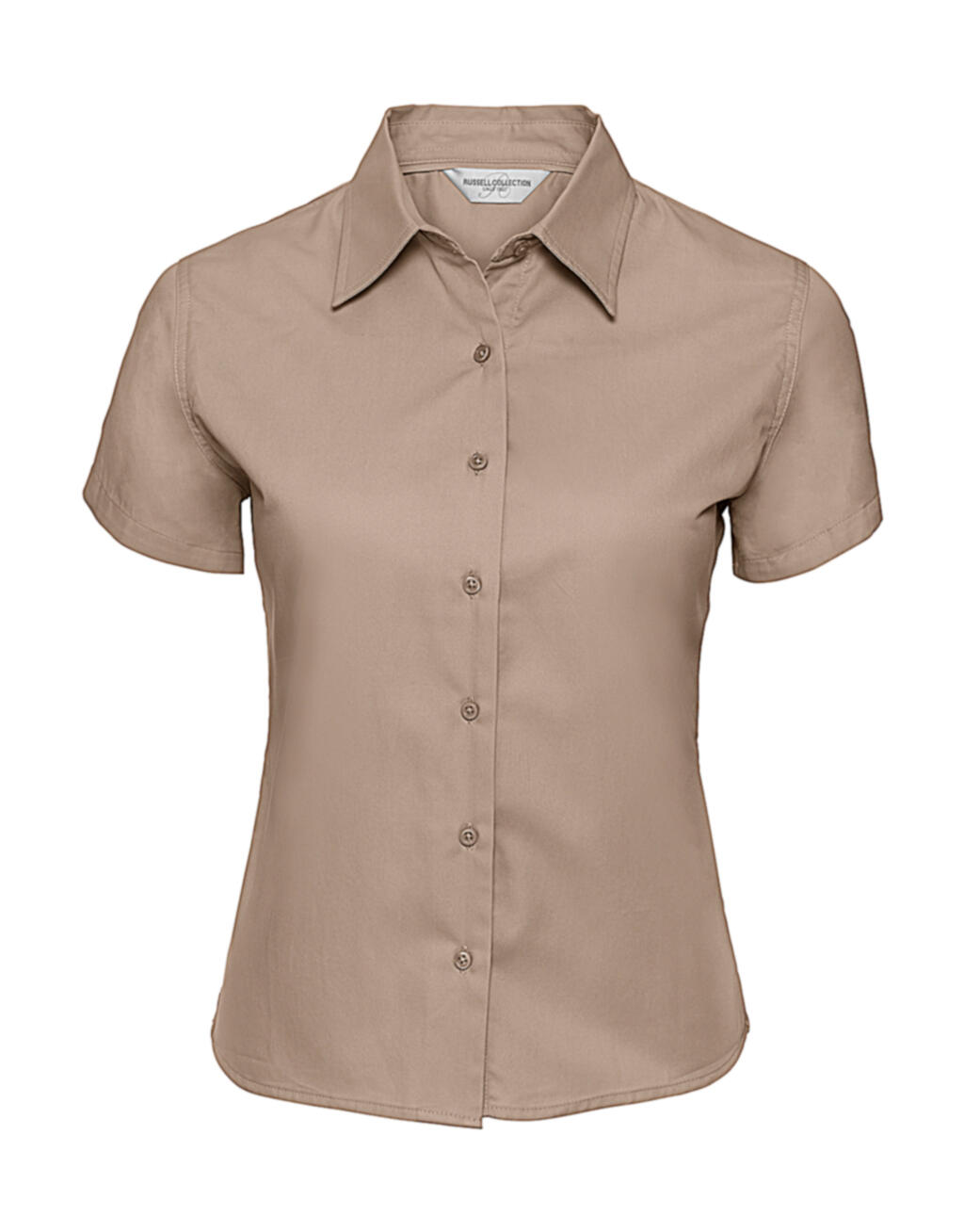 Klassisches Damen-Twill-Kurzarmhemd - Khaki