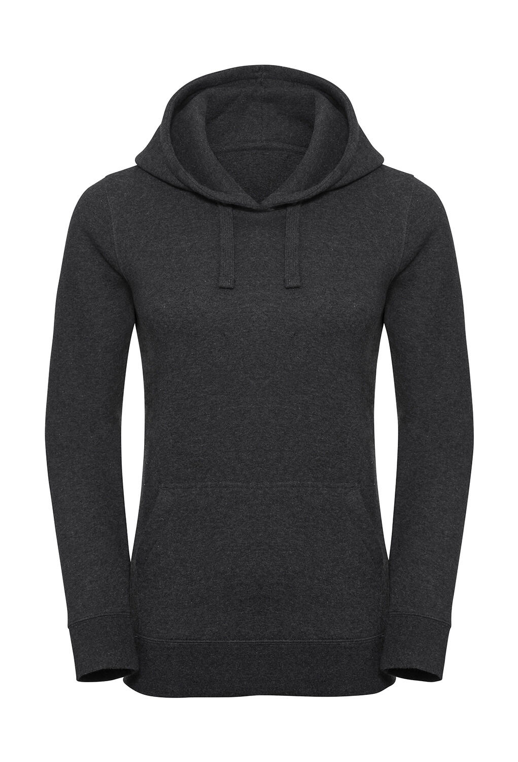 Authentisches Melange-Kapuzen-Sweatshirt für Damen - HOLZKOHLE - Melange