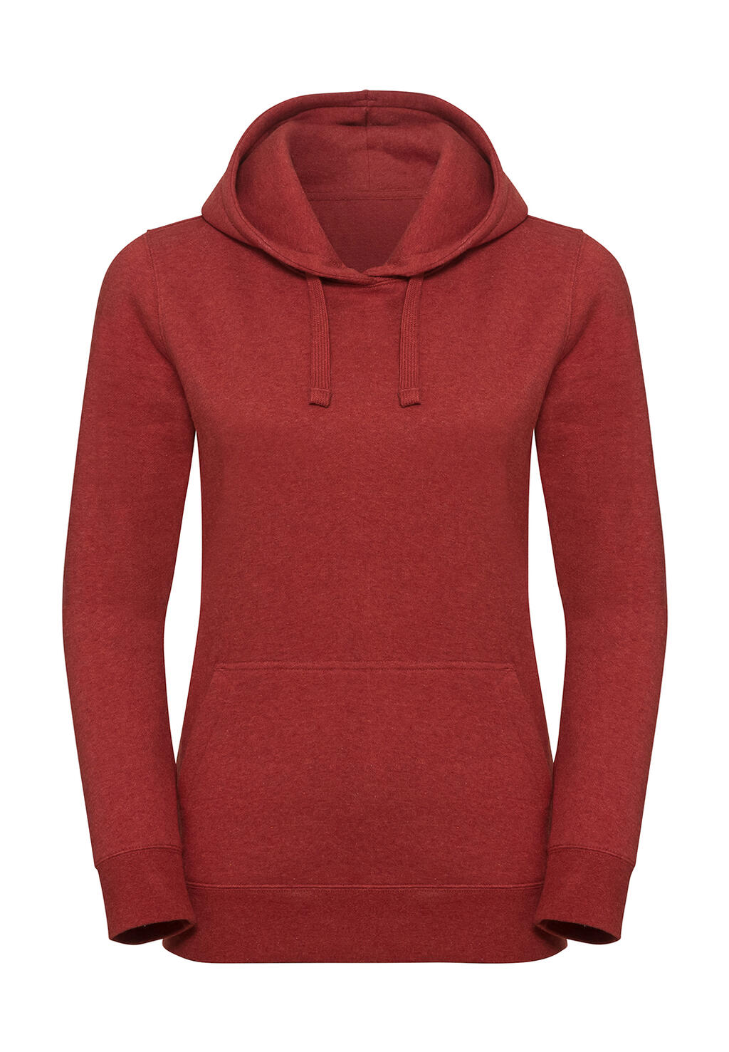 Authentisches Melange-Kapuzen-Sweatshirt für Damen - ZIEGELROT - Melange