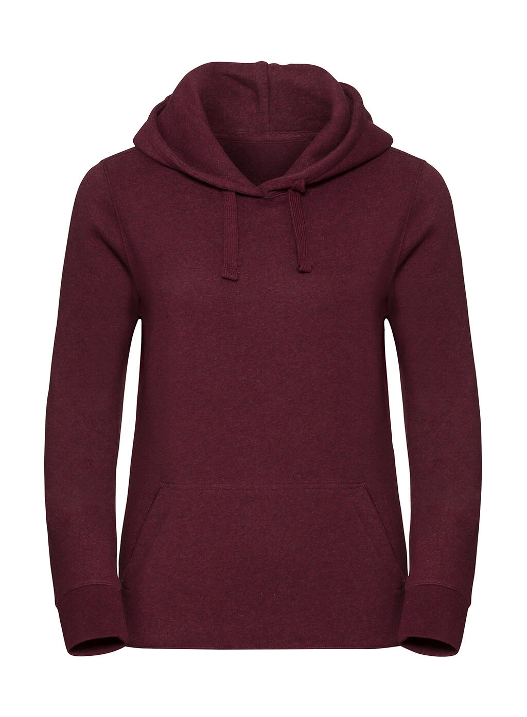 Authentisches Melange-Kapuzen-Sweatshirt für Damen - BD - Burgunder Melange