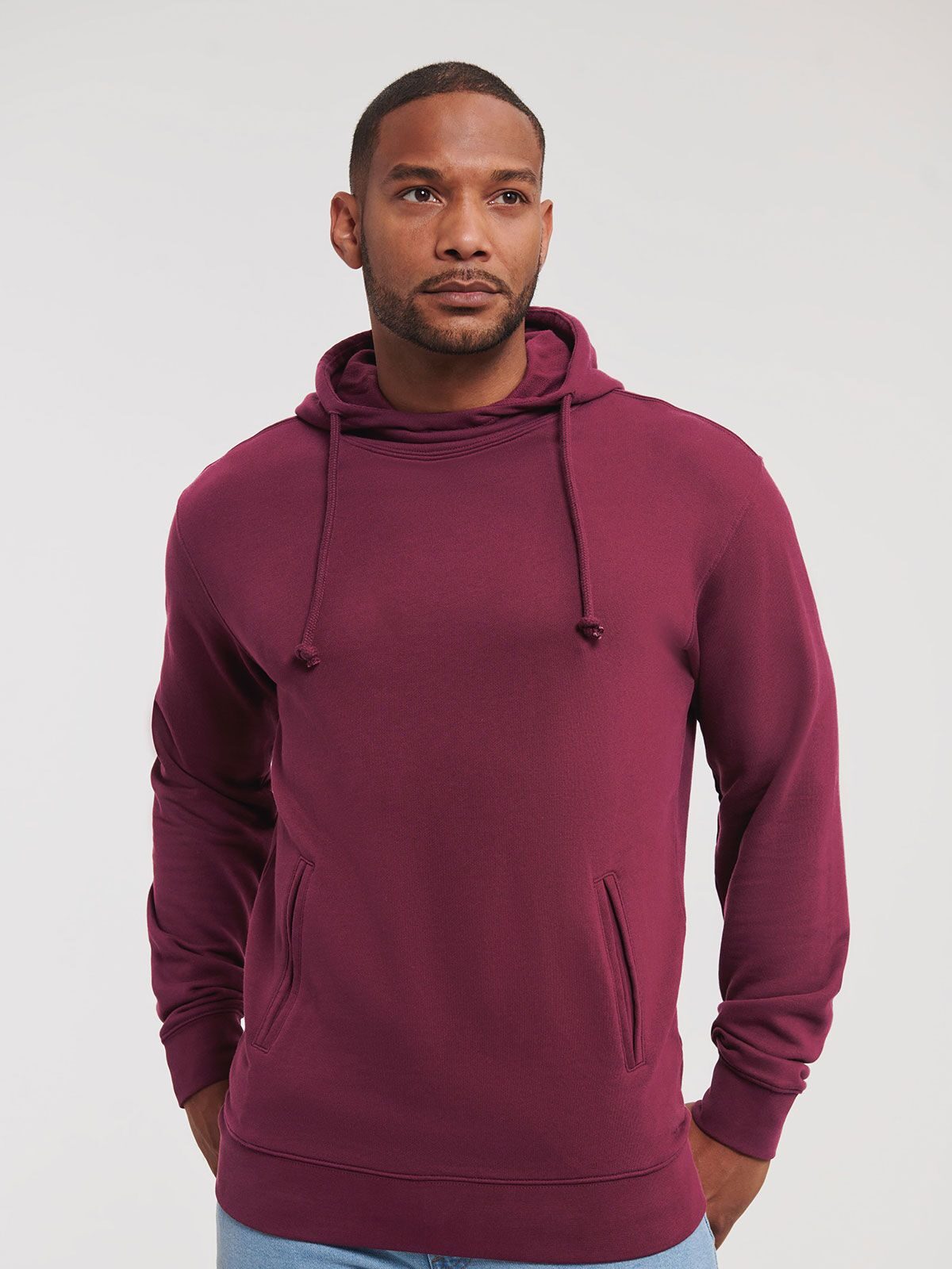 Reiner Bio-Hoodie mit hohem Kragen