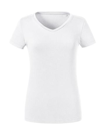 Pure Organic Damen-T-Shirt mit V-Ausschnitt - 30 - Weiß