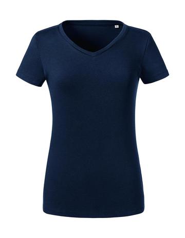 Pure Organic Damen-T-Shirt mit V-Ausschnitt - Französische Marine