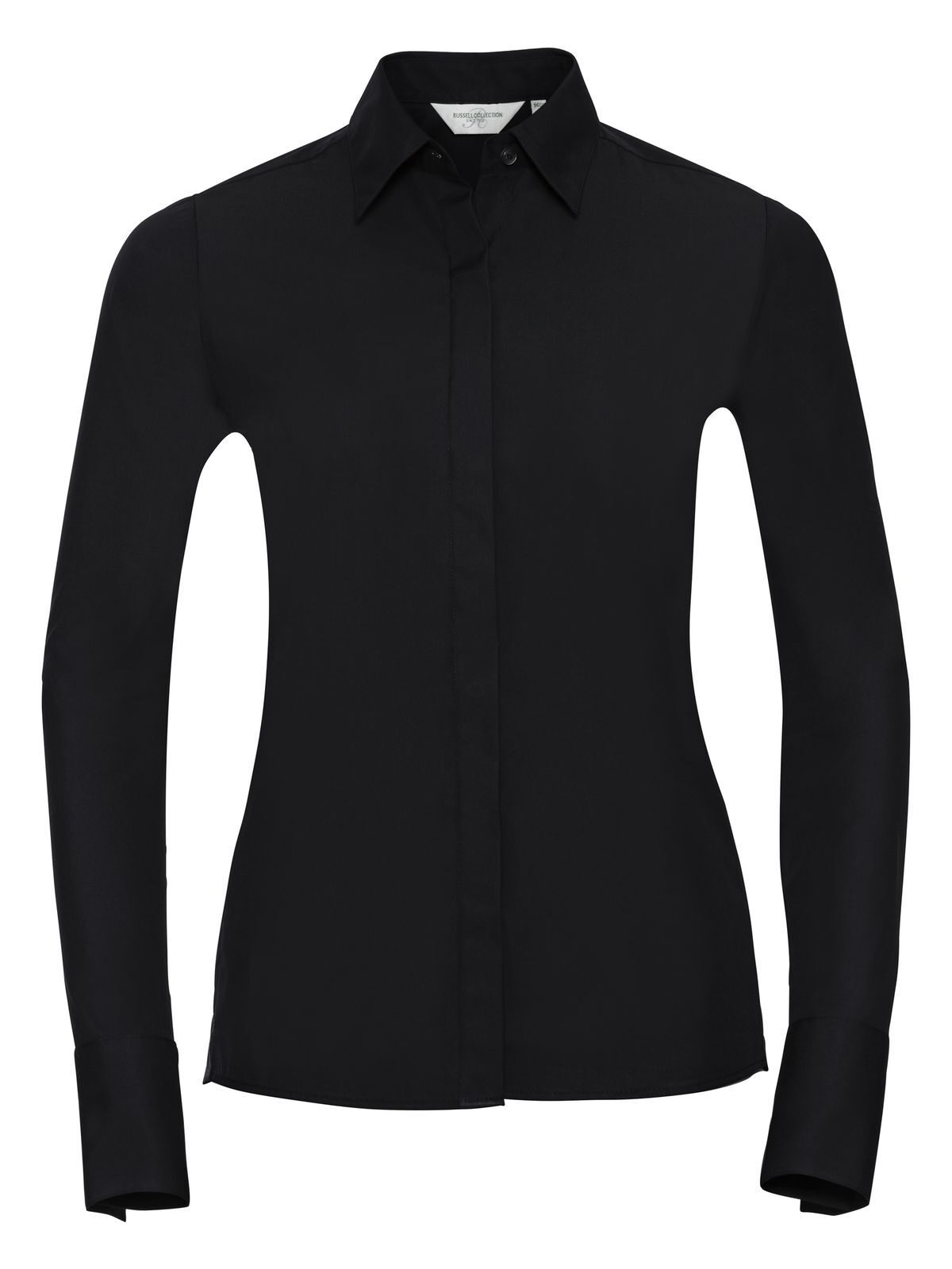 Damen Langarm-Shirt mit taillierter Passform und ultimativem Stretchanteil - 36 - Schwarz