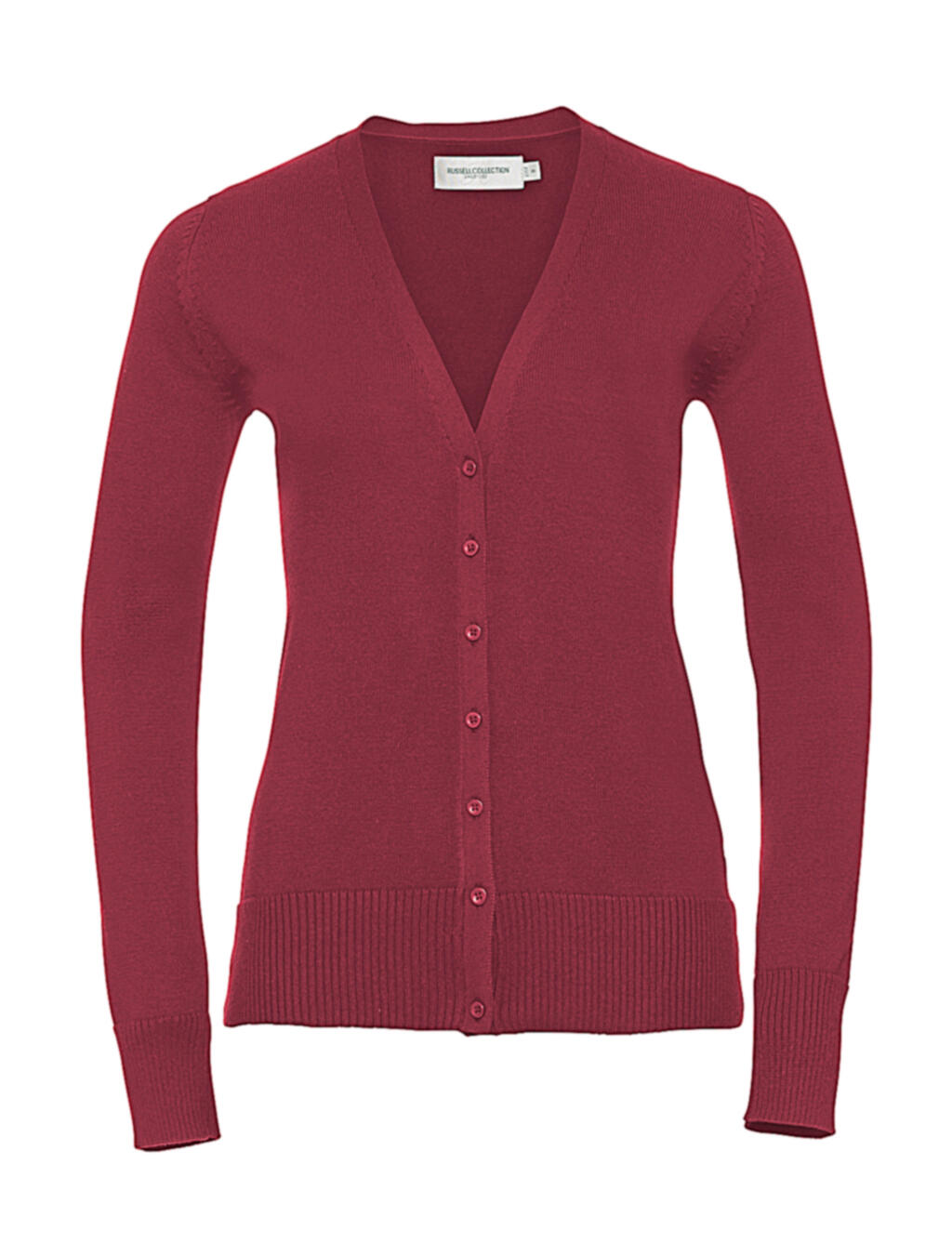 Damen-Strickjacke mit V-Ausschnitt - MC - Cranberry Mergel