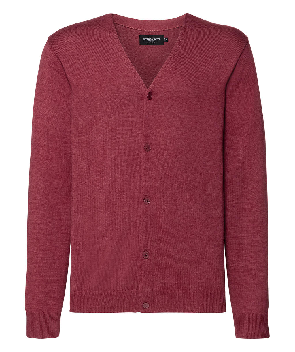 Herren-Strickjacke mit V-Ausschnitt - Cranberry Mergel