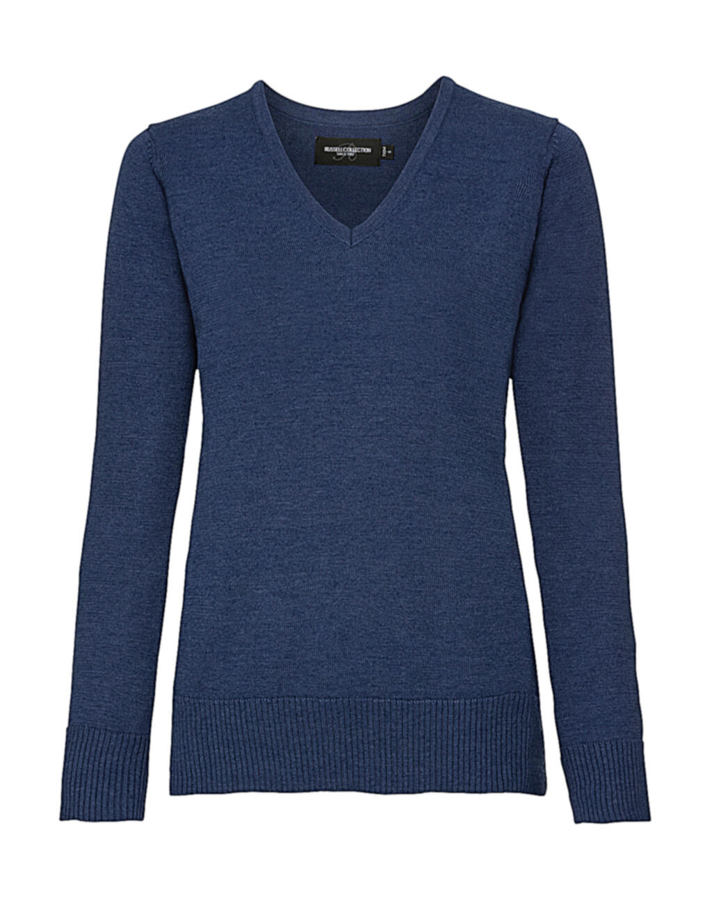 Damen-Strickpullover mit V-Ausschnitt - Denim Marl