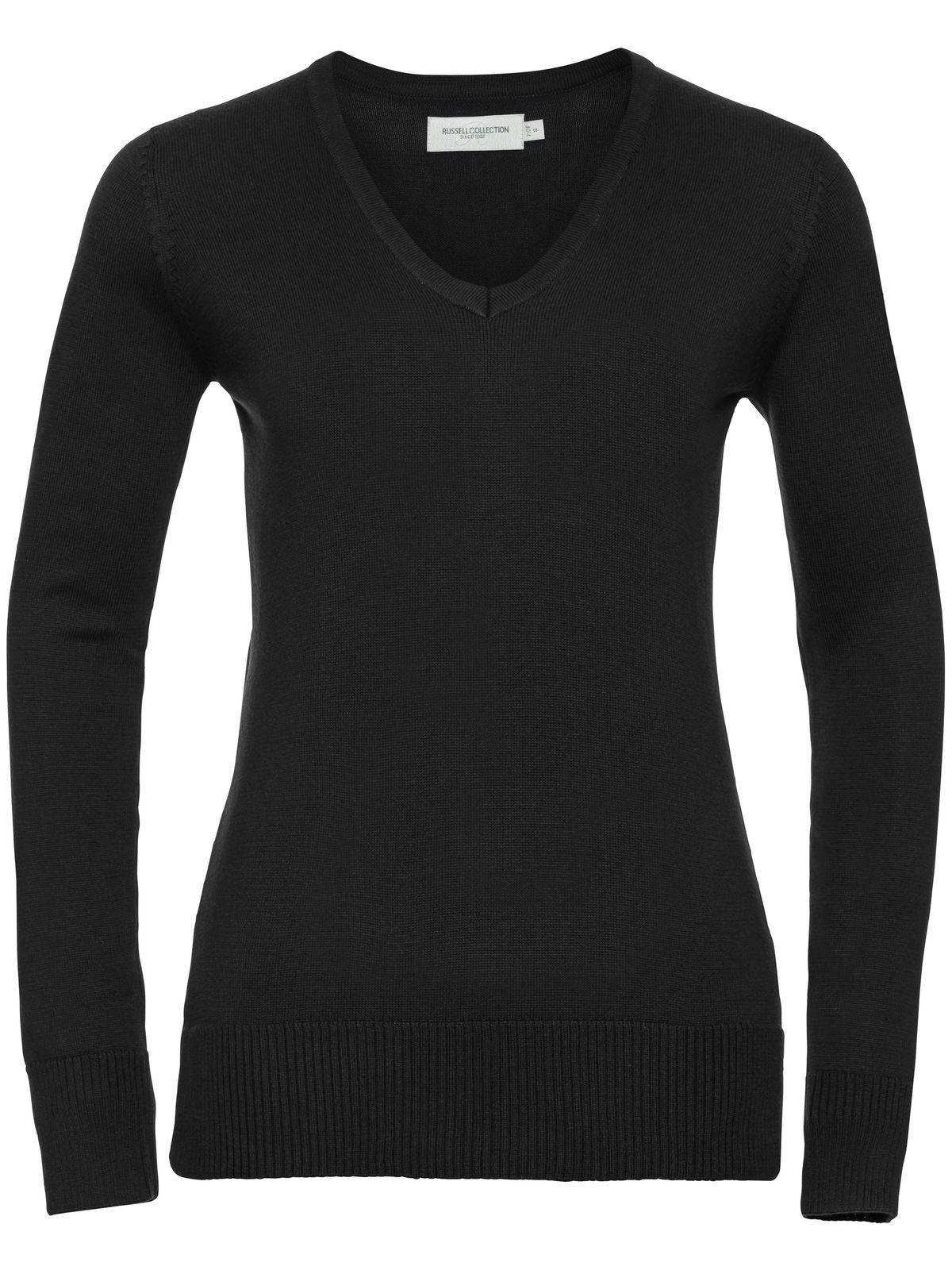 Damen-Strickpullover mit V-Ausschnitt - 36 - Schwarz