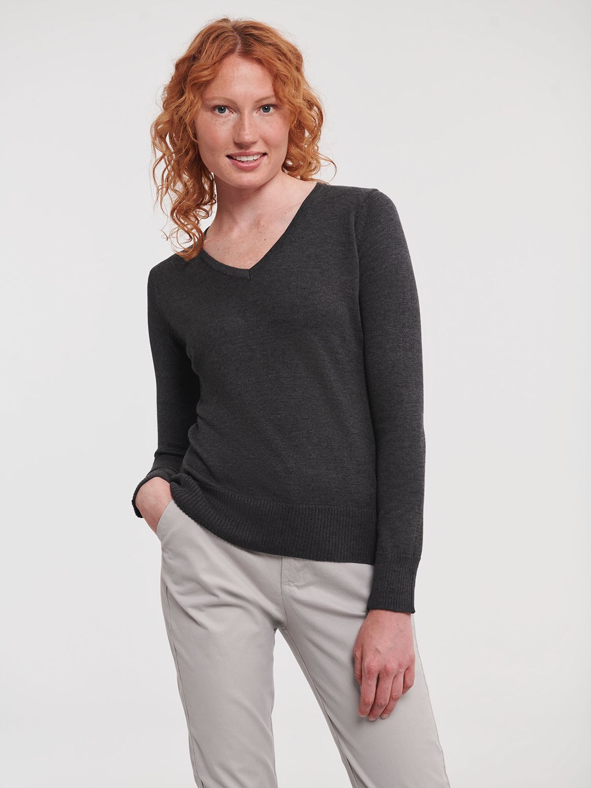 Damen-Strickpullover mit V-Ausschnitt