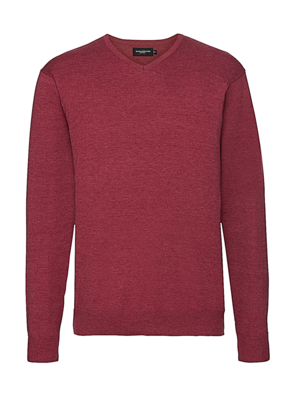 Herren-Strickpullover mit V-Ausschnitt - Cranberry Mergel