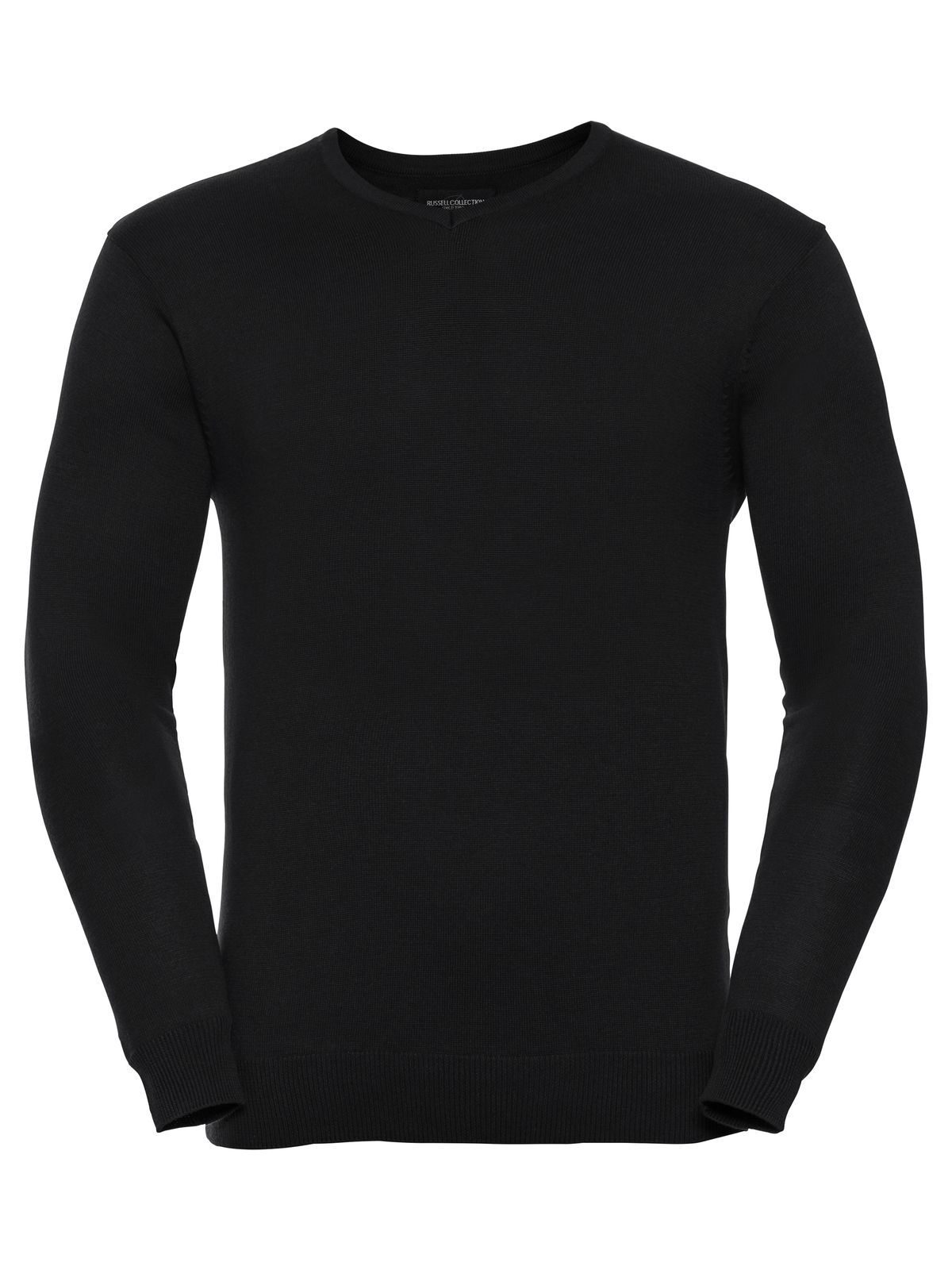 Herren-Strickpullover mit V-Ausschnitt - 36 - Schwarz